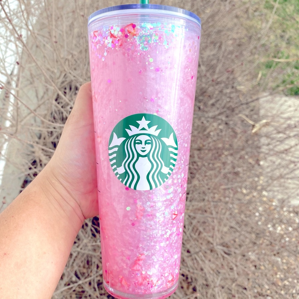 Starbucks Snowglobe tumbler, Venti pink drink